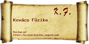 Kovács Füzike névjegykártya